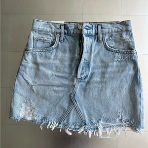 Agolde brand new distressed Quinn Vega denim skirt